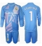 Real Madrid Thibaut Courtois #1 Målmand Hjemmebanetrøje Børn 2024-25 Langærmet (+ Korte bukser)