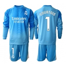 Real Madrid Thibaut Courtois #1 Målmand Hjemmebanetrøje Børn 2025-26 Langærmet (+ Korte bukser)