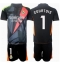 Real Madrid Thibaut Courtois #1 Målmand Udebanetrøje Børn 2024-25 Kortærmet (+ Korte bukser)