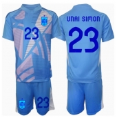 Spanien Unai Simon #23 Målmand Hjemmebanetrøje Børn EM 2024 Kortærmet (+ Korte bukser)