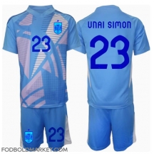 Spanien Unai Simon #23 Målmand Hjemmebanetrøje Børn EM 2024 Kortærmet (+ Korte bukser)