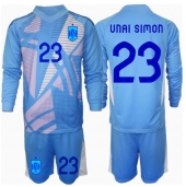 Spanien Unai Simon #23 Målmand Hjemmebanetrøje Børn EM 2024 Langærmet (+ Korte bukser)