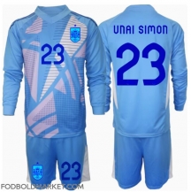 Spanien Unai Simon #23 Målmand Hjemmebanetrøje Børn EM 2024 Langærmet (+ Korte bukser)