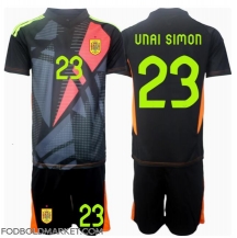 Spanien Unai Simon #23 Målmand Udebanetrøje Børn EM 2024 Kortærmet (+ Korte bukser)