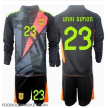 Spanien Unai Simon #23 Målmand Udebanetrøje Børn EM 2024 Langærmet (+ Korte bukser)